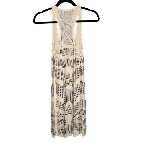 HAUTE HIPPIE Ivory Cream Metal Studded Sleeveless Midi Dress Bodycon Size Small - Picture 2 of 12